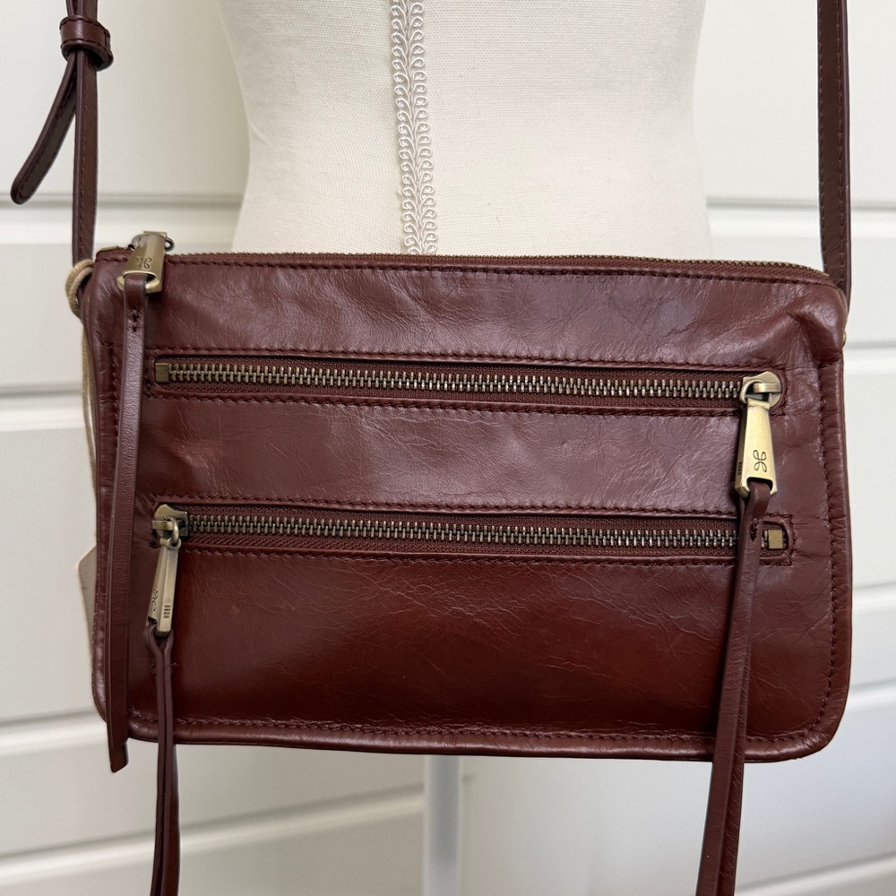 New Hobo International Mission Chocolate Brown Leather Crossbody Bag - Picture 3 of 11